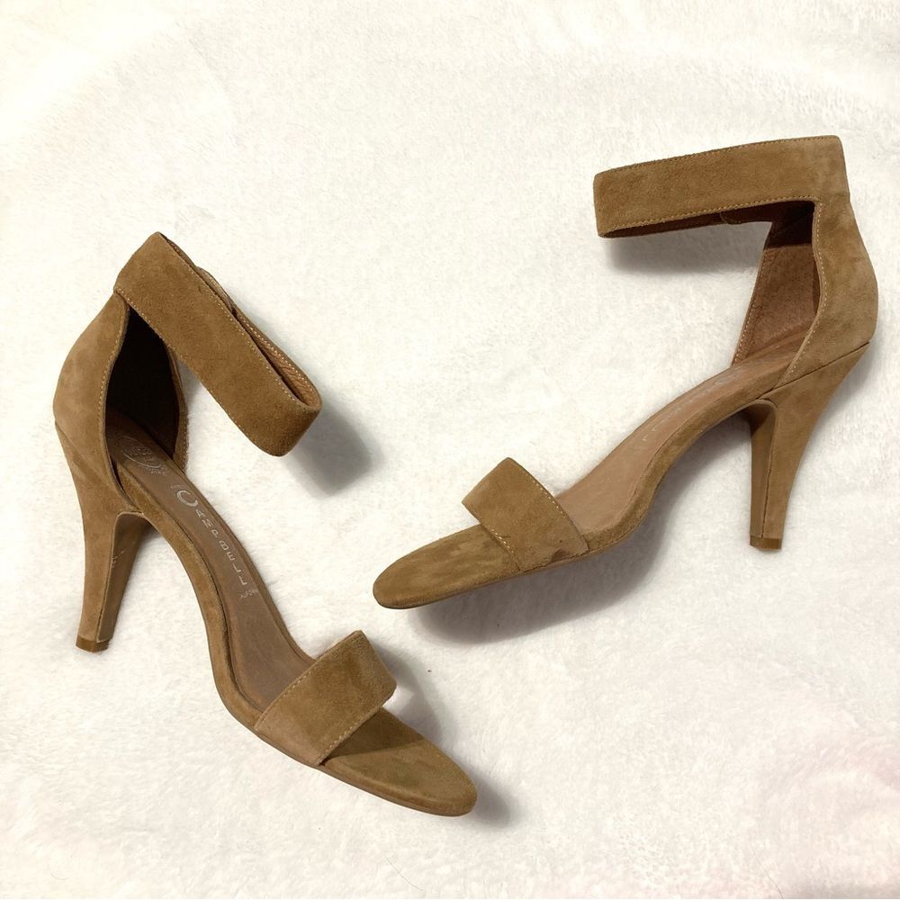 Jeffrey Campbell Foxtrot Tan Suede Leather Heels Pumps Size 11